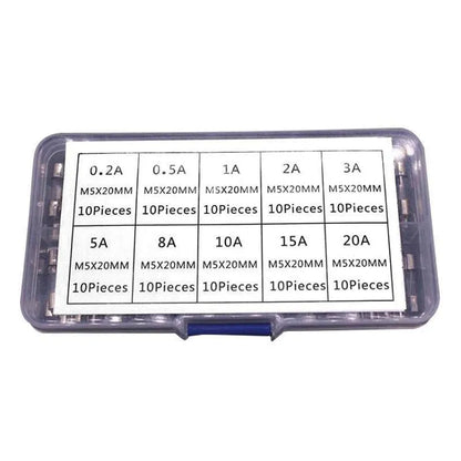 100Pcs Fast-Blow Glass Tube Fuses 5 x 20mm Quick Blow Assortment Kit V528-100PCSGLASSFUSE-299787