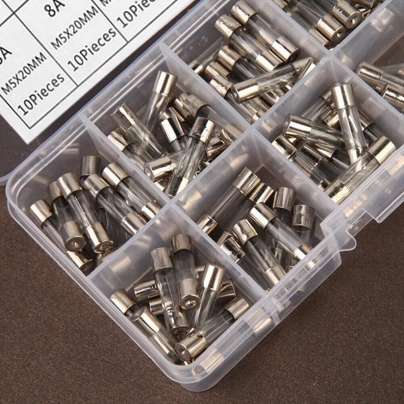 100Pcs Fast-Blow Glass Tube Fuses 5 x 20mm Quick Blow Assortment Kit V528-100PCSGLASSFUSE-299787