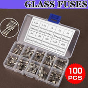 100Pcs Fast-Blow Glass Tube Fuses 5 x 20mm Quick Blow Assortment Kit V528-100PCSGLASSFUSE-299787