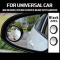 2X Blind Spot Car Mirror 360 Wide Angle Adjustable Rear Side View Convex Black V528-10A2BLACK98267