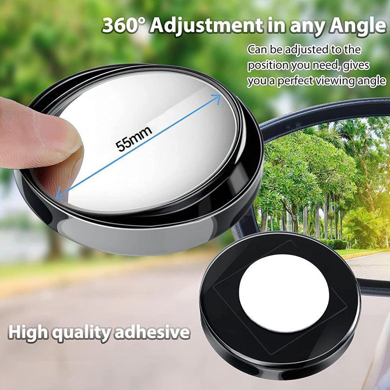 2X Blind Spot Car Mirror 360 Wide Angle Adjustable Rear Side View Convex Black V528-10A2BLACK98267