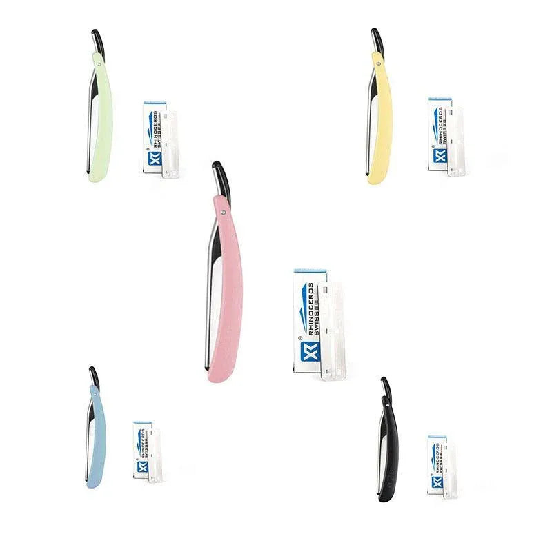 Old Shaver Razor Eyebrow Knife Folding Manual Shaver Holder Home Salon Tool Au - 10PCS Blades V528-10BLADES-295348