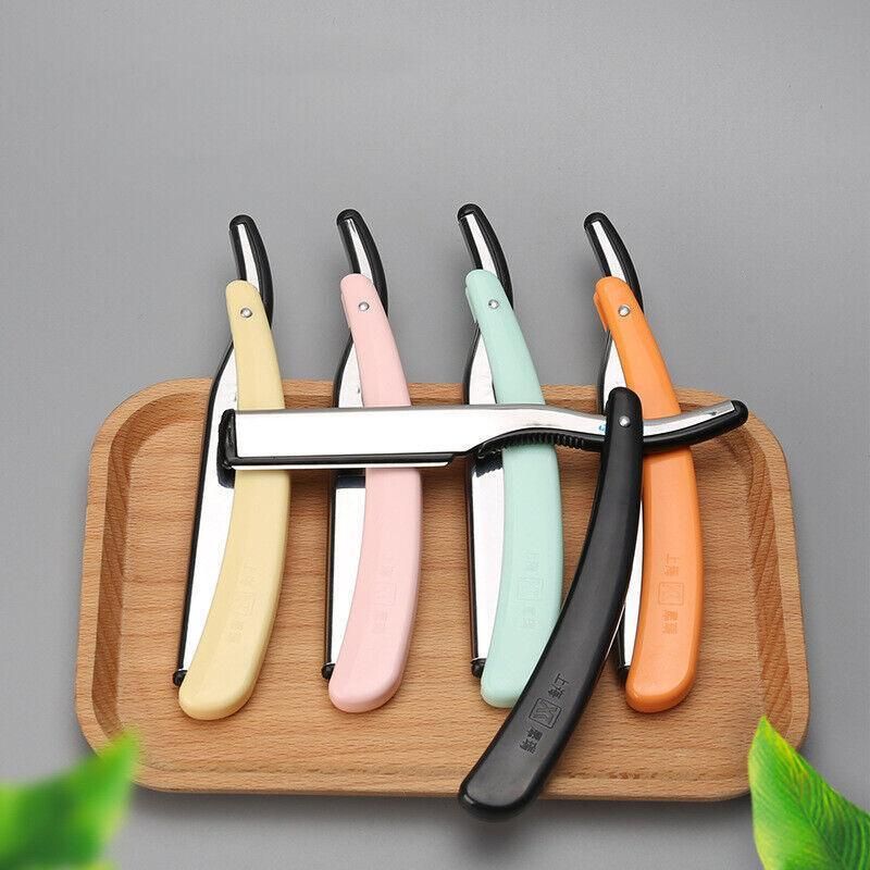 Old Shaver Razor Eyebrow Knife Folding Manual Shaver Holder Home Salon Tool Au - 10PCS Blades V528-10BLADES-295348