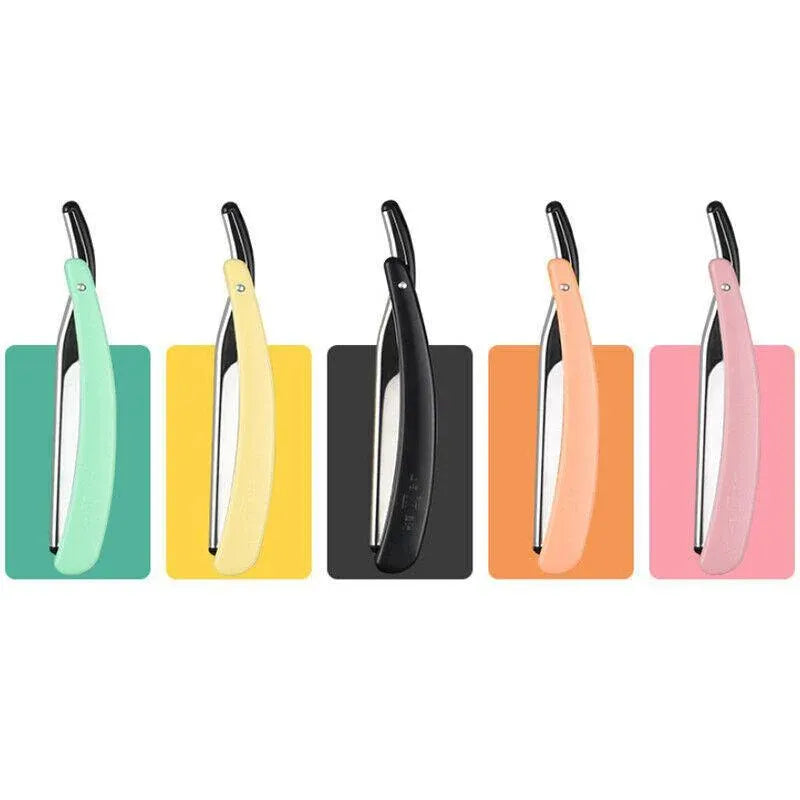 Old Shaver Razor Eyebrow Knife Folding Manual Shaver Holder Home Salon Tool Au - 10PCS Blades V528-10BLADES-295348
