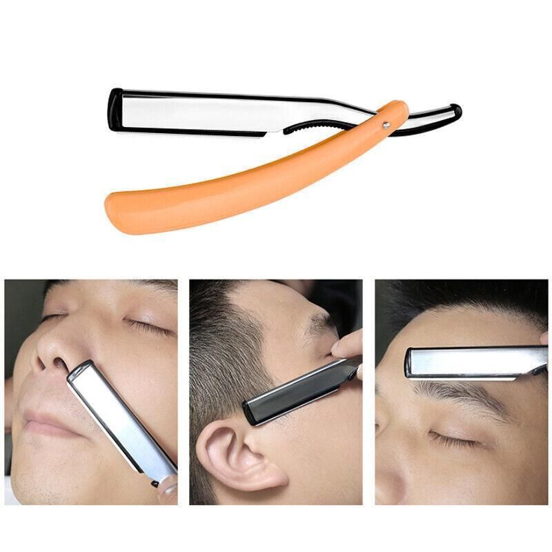 Old Shaver Razor Eyebrow Knife Folding Manual Shaver Holder Home Salon Tool Au - 10PCS Blades V528-10BLADES-295348