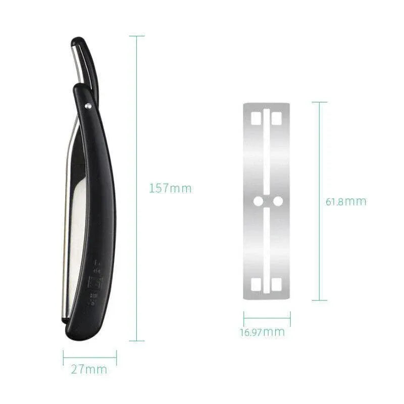 Old Shaver Razor Eyebrow Knife Folding Manual Shaver Holder Home Salon Tool Au - 10PCS Blades V528-10BLADES-295348