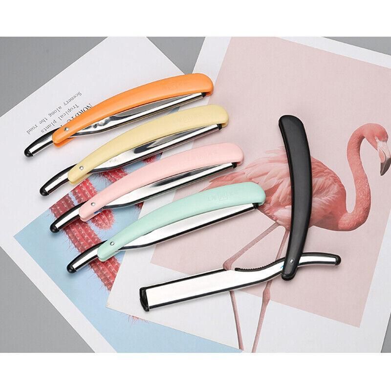 Old Shaver Razor Eyebrow Knife Folding Manual Shaver Holder Home Salon Tool Au - 10PCS Blades V528-10BLADES-295348