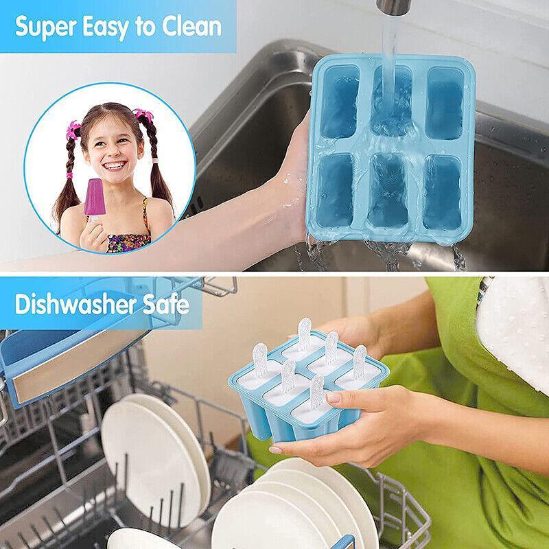 Silicone Ice Cream Mould Block Frozen Molds Icy Pole Jelly Popsicle - Green-10Grid V528-10GRID-GREEN-253777