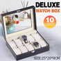 Leather Watch Jewelry Display Storage Holder Case 10 Grids Box Organizer V528-10GRIDSWATCHBO-573410