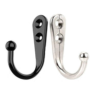 10Pcs Wall Hooks Heavy Duty Coat Hat Robe Hanger Double Hole Zinc Alloy Vintage - Silver V528-10HOOKS-WHITE-458799
