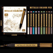 10Pcs/Set Waterproof Paint Pens for Art on Metal Glass & Rock V528-10PCS-SET-32110