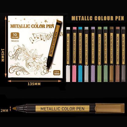 10Pcs/Set Waterproof Paint Pens for Art on Metal Glass & Rock V528-10PCS-SET-32110