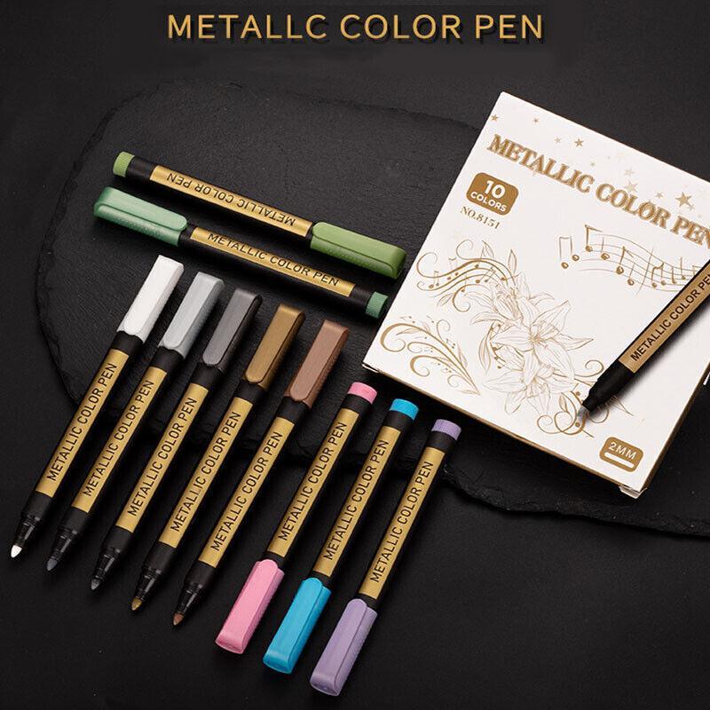 10Pcs/Set Waterproof Paint Pens for Art on Metal Glass & Rock V528-10PCS-SET-32110