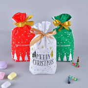 10pcs Christmas Candy Bags Gift Treat Drawstring Pouches Biscuit Cookie Packaging - 10Pcs Bag-Merry Christmas V528-10PCSBAG-MERRYCHRISTMAS-121561