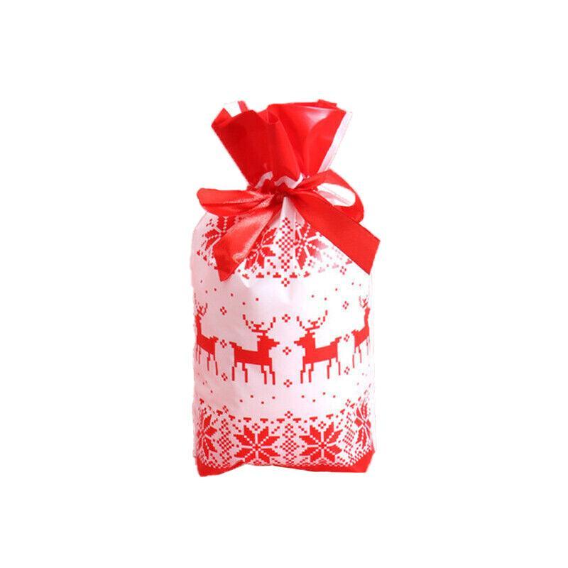 10pcs Christmas Candy Bags Gift Treat Drawstring Pouches Biscuit Cookie Packaging - 10Pcs Bag-Merry Christmas V528-10PCSBAG-MERRYCHRISTMAS-121561