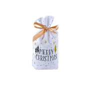 10pcs Christmas Candy Bags Gift Treat Drawstring Pouches Biscuit Cookie Packaging - 10Pcs Bag-White House V528-10PCSBAG-WHITEHOUSE-367251