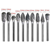 10PCS Tungsten Carbide Rotary Burr Set for Rotary Tools and Dremel - Blue Box V528-10PCSBURRSBIT-BLUE-279505