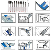 10PCS Tungsten Carbide Rotary Burr Set for Rotary Tools and Dremel - Blue Box V528-10PCSBURRSBIT-BLUE-279505