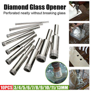 10 Pcs Diamond Glass Drill Bit Set Core Cutter & Saw Tool V528-10PCSHOLESAW-324548