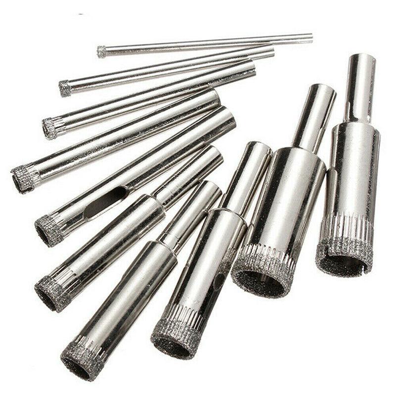 10 Pcs Diamond Glass Drill Bit Set Core Cutter & Saw Tool V528-10PCSHOLESAW-324548