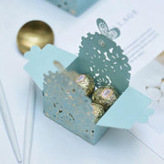 Laser Cut Wedding Favour Candy Gift Boxes Party Decoration Floral Design 12 Pack - Red V528-12CANDYBOES-RED-315684