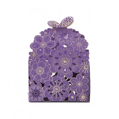 Laser Cut Wedding Favour Candy Gift Boxes Party Decoration Floral Design 12 Pack - Red V528-12CANDYBOES-RED-315684