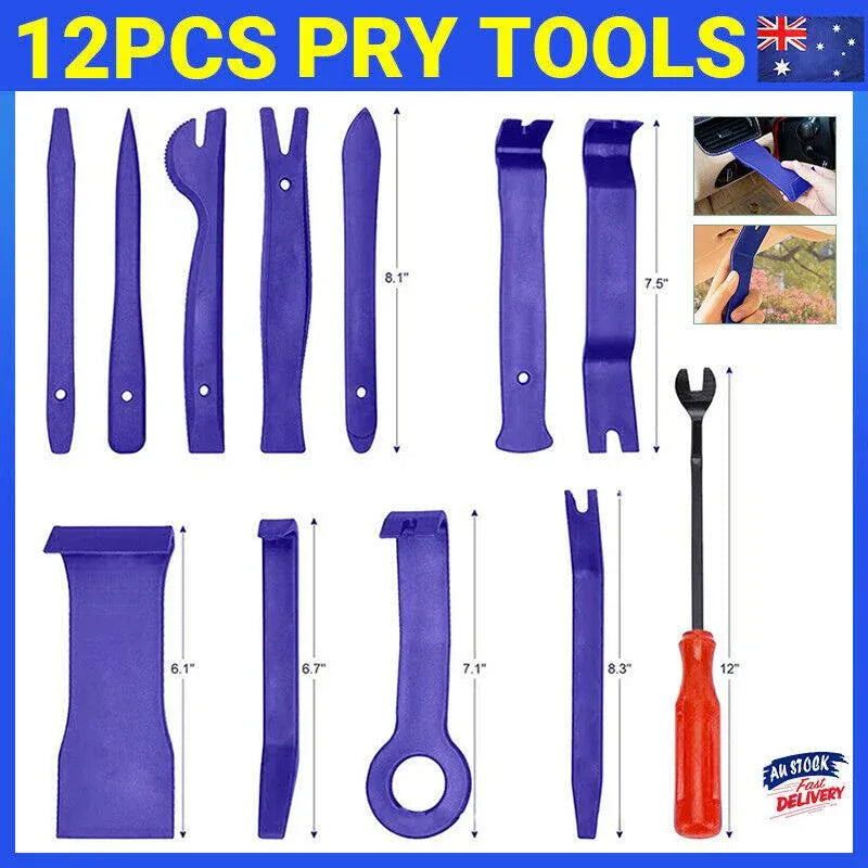12Pcs Car Trim Removal Tool Auto Hand Tools Pry Bar Dash Panel Door Interior Kit V528-12PCSREMOVALTOOL-985492