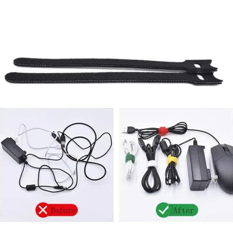 10/20/50PCS Reusable Hook and Loop Cable Ties Nylon Wire Cord Strap Organizer - 150 mm* 10 PCS V528-150MM-10PCS99297