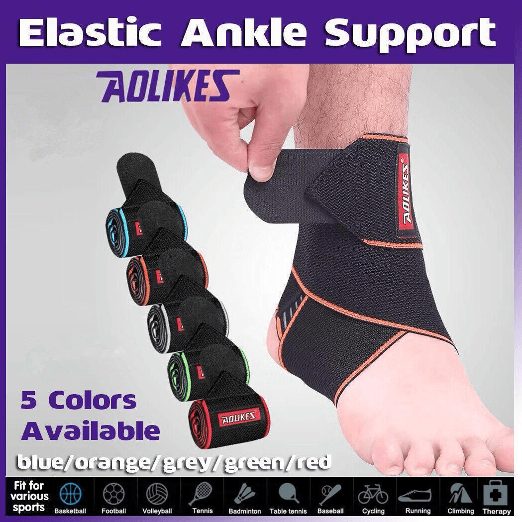 Aolikes Ankle Brace Support Compression Elastic Foot Wrap Protector Sport Au - Blue 1 Unit V528-1527BL80820
