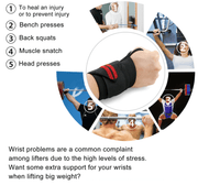 Aolikes Weight Lifting Gym Muscle Training Wrist Support Straps Wraps Hand - Black+Red V528-1538BL2213210