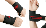 Aolikes Weight Lifting Gym Muscle Training Wrist Support Straps Wraps Hand - Black+Orange V528-1538BL4230281