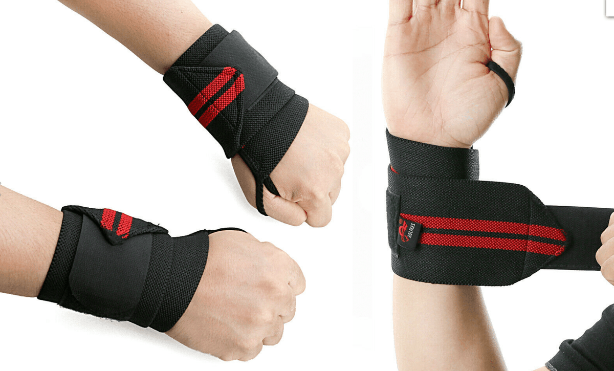 Aolikes Weight Lifting Gym Muscle Training Wrist Support Straps Wraps Hand - Black+Orange V528-1538BL4230281