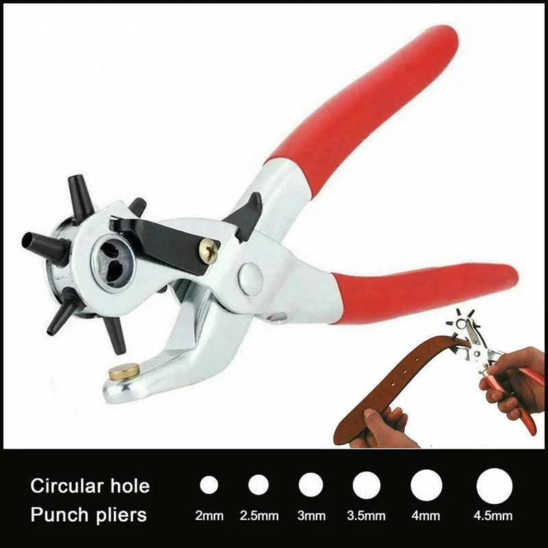 Rotating Leather Hole Punch Plier 2-4.5mm 6 Size for Belt Strap Card Craft V528-15B384559