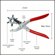 Rotating Leather Hole Punch Plier 2-4.5mm 6 Size for Belt Strap Card Craft V528-15B384559