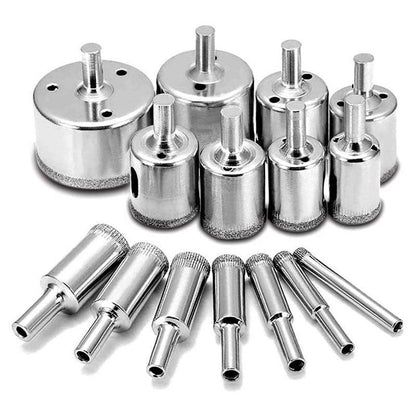 15PCS Diamond Drill Bit Set 6mm-50mm Tile Marble Glass Ceramic Hole Saw Drilling V528-15PCSDIAMONDDRIL-292685