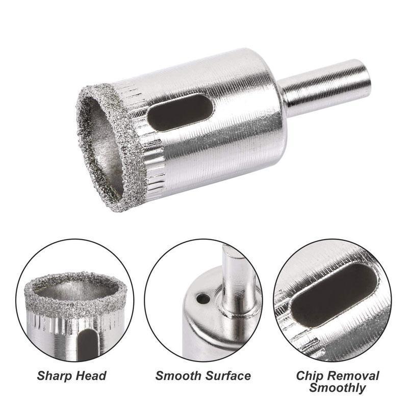 15PCS Diamond Drill Bit Set 6mm-50mm Tile Marble Glass Ceramic Hole Saw Drilling V528-15PCSDIAMONDDRIL-292685