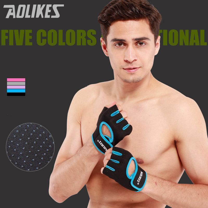 S Size Sports Gloves Weight Lifting Exercise Training Workout Bike Riding Men Women - Black+Purple V528-16781054835