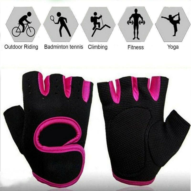 M Size Sports Gloves Weight Lifting Exercise Training Workout Bike Riding Men Women - Black+Grey V528-1678288717
