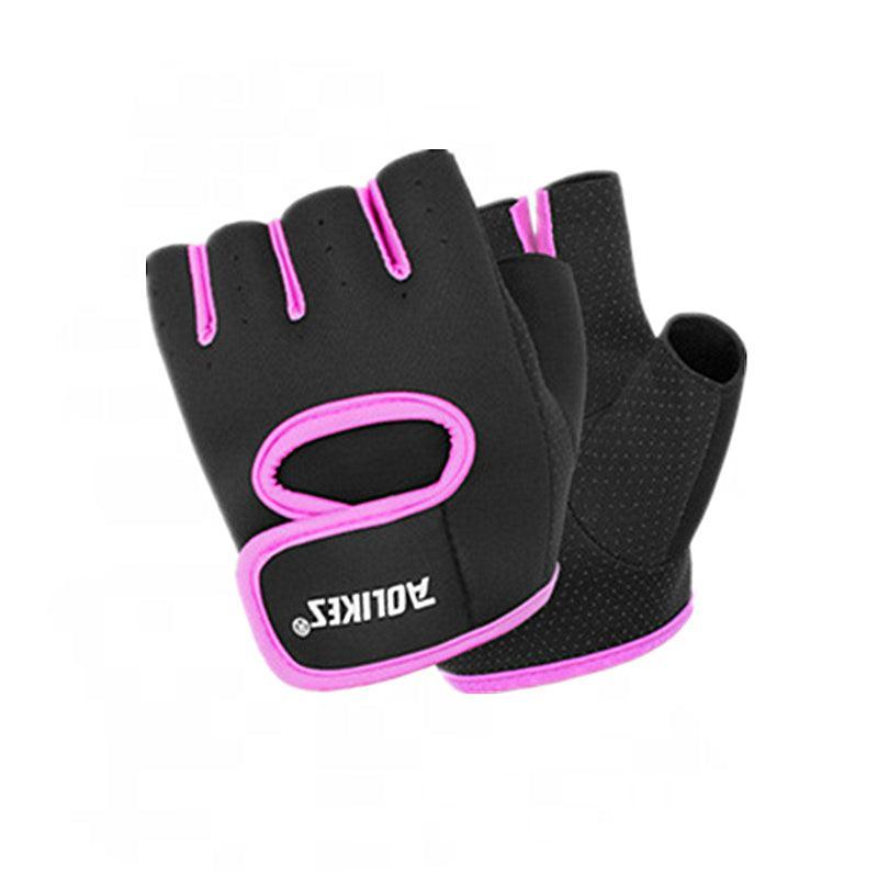 L Size Aolikes Sports Gloves Weight Lifting Exercise Training Workout Bike Riding - Black+Blue V528-1678556862