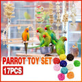 17PCS Bird Toys Parrot Swing Toys Chewing Hanging Bell Cockatiel Cage Toy Set V528-17PCSPARROTTOYSET-504828