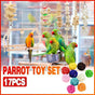 17PCS Bird Toys Parrot Swing Toys Chewing Hanging Bell Cockatiel Cage Toy Set V528-17PCSPARROTTOYSET-504828