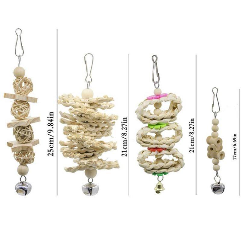 17PCS Bird Toys Parrot Swing Toys Chewing Hanging Bell Cockatiel Cage Toy Set V528-17PCSPARROTTOYSET-504828