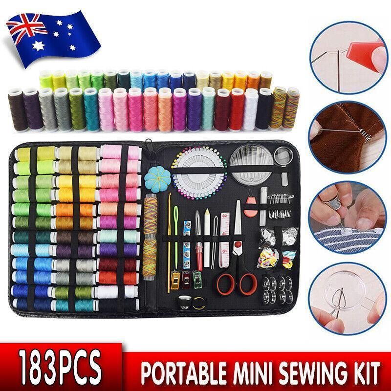 Sewing Kit 183Pcs Portable Mini Premium Travel Home Beginner Emergency V528-183PCSSEWINGKIT-582860