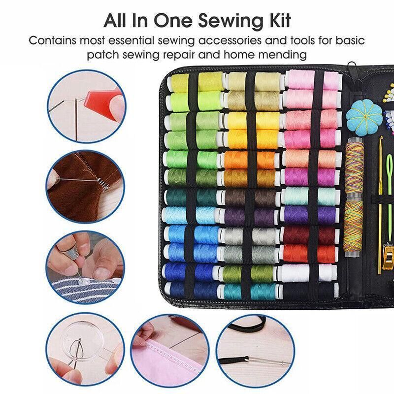 Sewing Kit 183Pcs Portable Mini Premium Travel Home Beginner Emergency V528-183PCSSEWINGKIT-582860