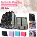 168 Slots Large Capacity Pencil Case Foldable Pen Bag Make Up Storage Organizer - Rose Red V528-184STATIONERYBAG-ROSERED-93158