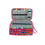 168 Slots Large Capacity Pencil Case Foldable Pen Bag Make Up Storage Organizer - Rose Red V528-184STATIONERYBAG-ROSERED-93158