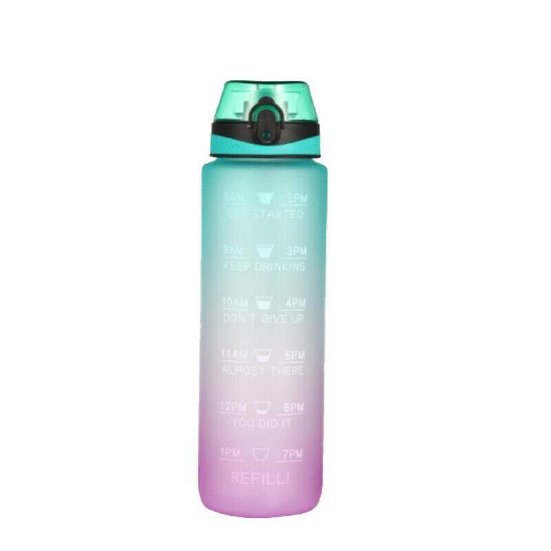 1L Water Bottle Motivational Drink Flask With Time Markings Bpa Free Sport Gym - Blue+Purple V528-1LWATERBOTTLE-BLUEPURPLE-850451