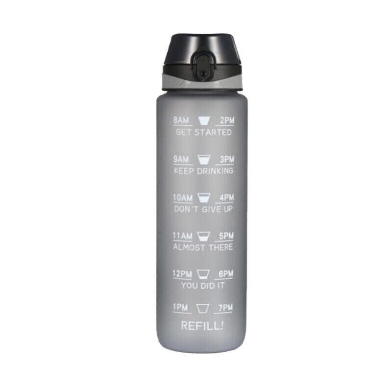1L Water Bottle Motivational Drink Flask With Time Markings Bpa Free Sport Gym - Red+Blue V528-1LWATERBOTTLE-REDBLUE-683198