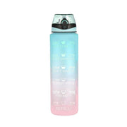 1L Water Bottle Motivational Drink Flask With Time Markings Bpa Free Sport Gym - Red+Blue V528-1LWATERBOTTLE-REDBLUE-683198