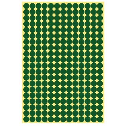 8/13/25/50mm Colour Sticker Dots Adhesive Round Labels Circular Scrapbooking Green - 13mm 132 Dots - 1 Sheet V528-1PC-GREEN-13MM147DOTS-196743